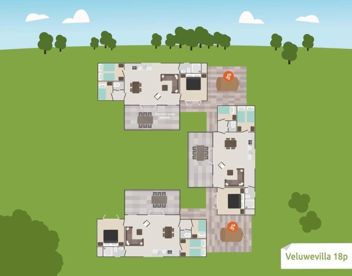 18 Persoons Veluwe Villa Voorthuizen Esterno foto